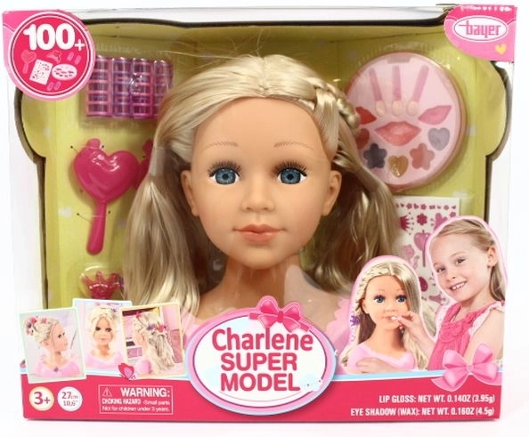 Bayer Charlene super model – blond stilizavimo galva su priedais