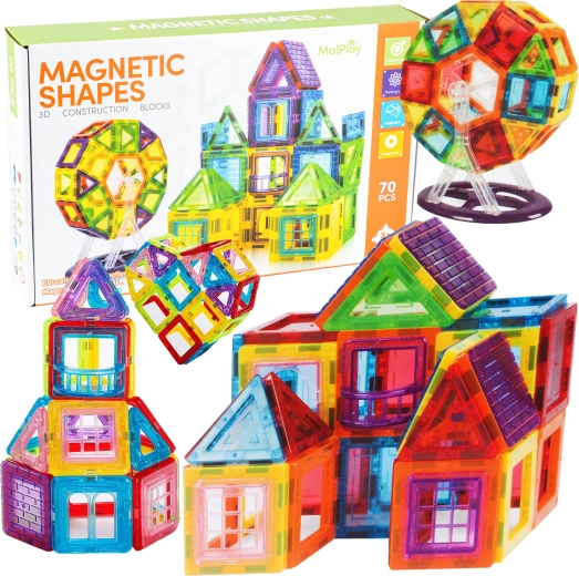 Magnetinis 3D konstruktorius – 70 detalių