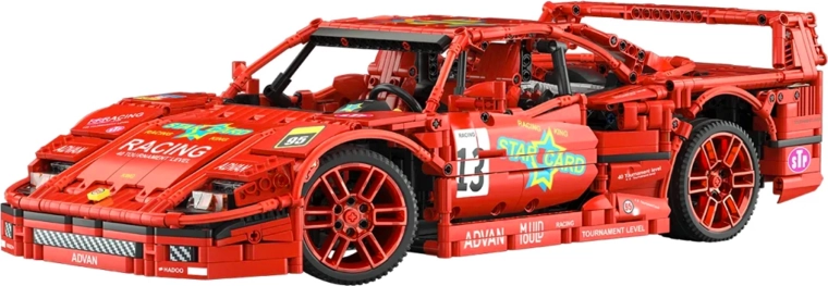 1:10 Red Sports Car Building Set, 2688 Pieces