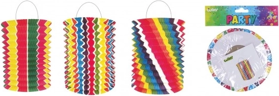 Paper Rainbow Lantern Cylinder 16 cm
