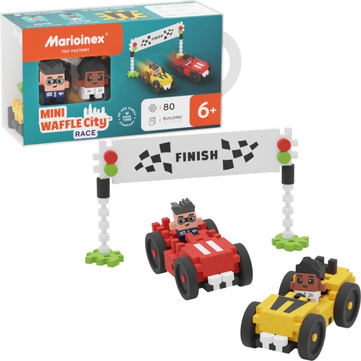 Marioinex Mini Waffle City lenktynių konstruktorius, 80 detalių