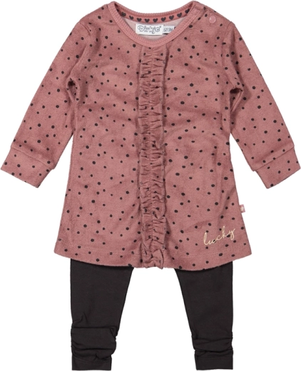 Dirkje dress and leggings set with irregular polka dots for girls
