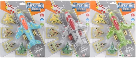 Set of Plastic Friction-Powered Airplanes for Kids