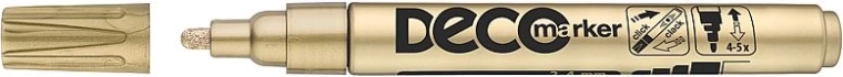 Lakovinis žymeklis ICO Deco auksinis 2–4 mm