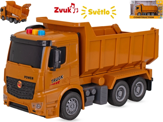 Statybinis savivartis su inerciniu mechanizmu 26 cm su šviesomis ir garsais