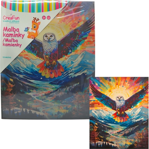 Deimantinė mozaika – pelėda 27 × 33 cm