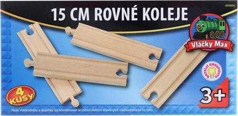 Vláčky Max straight tracks 15 cm - 4 pcs