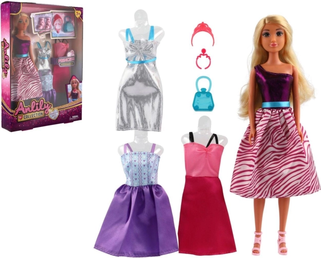Anlily Doll with Change of Clothes and Accessories, 30 cm