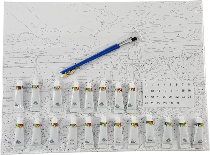 Easy painting with a numbered canvas