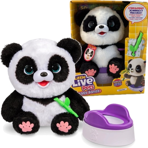 Interaktyvi pliušinė panda ChuChu su naktiniu puoduku LITTLE LIVE PETS