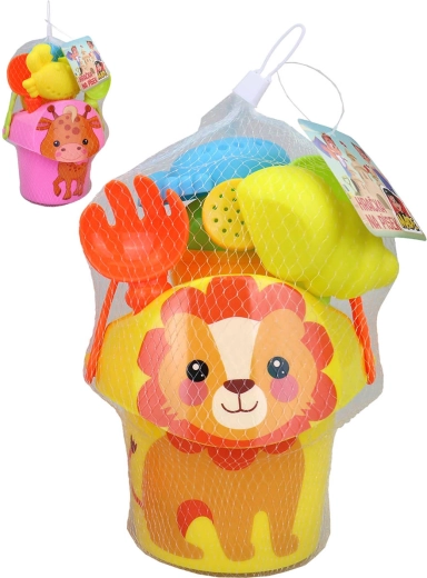 Sand set with animal bucket and watering can - 7 pieces
