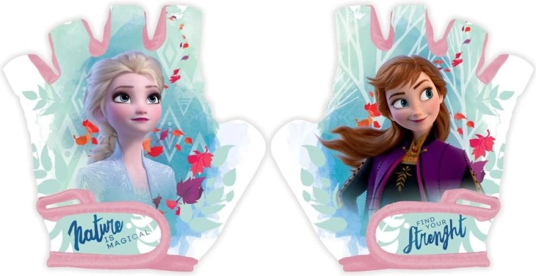 Vaikiškos dviratininkų pirštinės Frozen rožinės