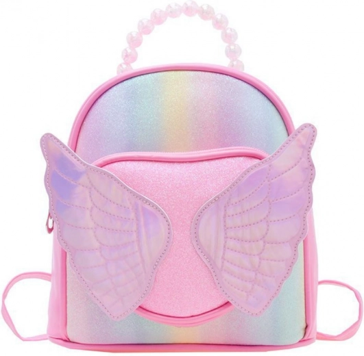 Children's Pink Backpack with Glittery Wings