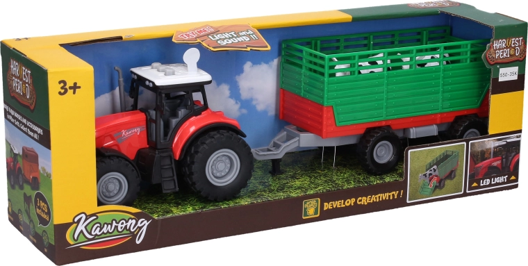 Tractor with Trailer and Light and Sound Effects, 36 cm