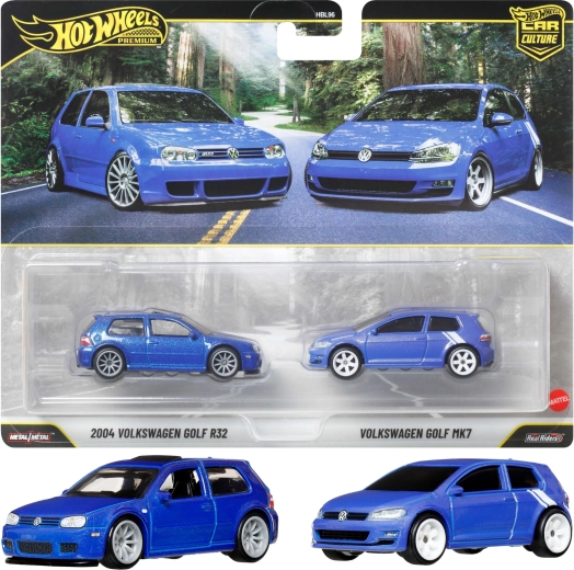 Hot Wheels Premium set of 2 cars Volkswagen Golf R32 (2004) and Golf MK7