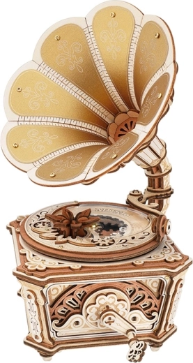 RoboTime 3D wooden DIY puzzle of the Diva music-playing gramophone
