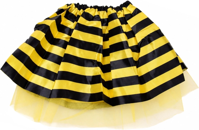 Striped skirt with tulle and elastic waistband