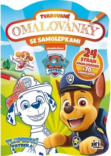 Shaped Paw Patrol coloring book with stickers