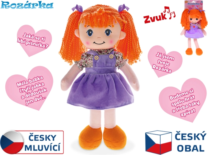 Kalbanti lėlė Rozárka 35 cm – minkšta pliušinė lėlė patiems mažiausiems