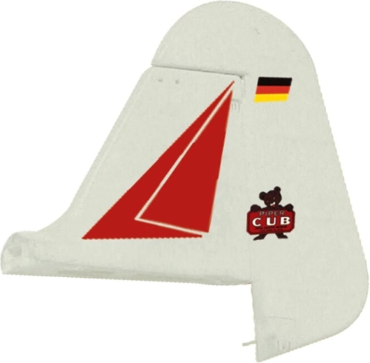 Krypties stabilizatorius su vairu, skirtas Piper Super Cub EP-Pro, raudonas