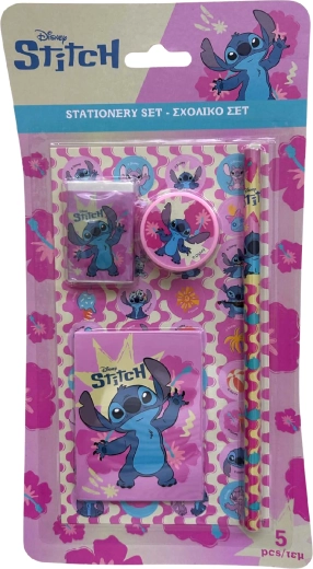Penkių dalių rašymo reikmenų rinkinys „Lilo & Stitch“, rožinis