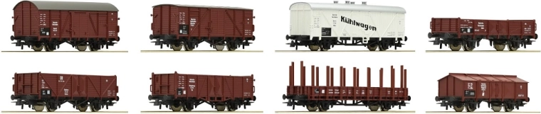 Roco eight-piece set of DRG freight cars H0