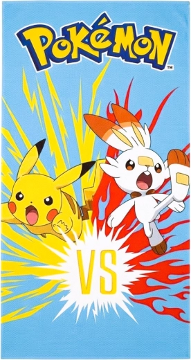 Greitai džiūstantis rankšluostis „Pokémon“ su Pikachu ir Scorbunny