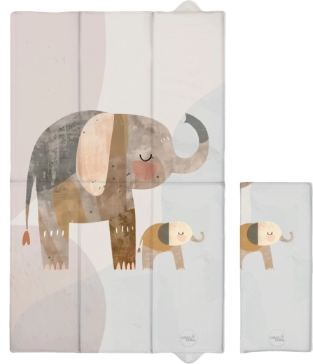 Ceba Baby kelioninis vystymo kilimėlis Basic Elephant Family 80 × 50 cm
