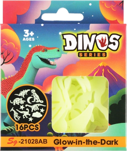 Šviečiantys lipnūs dinozaurai – rinkinys 16 vnt.