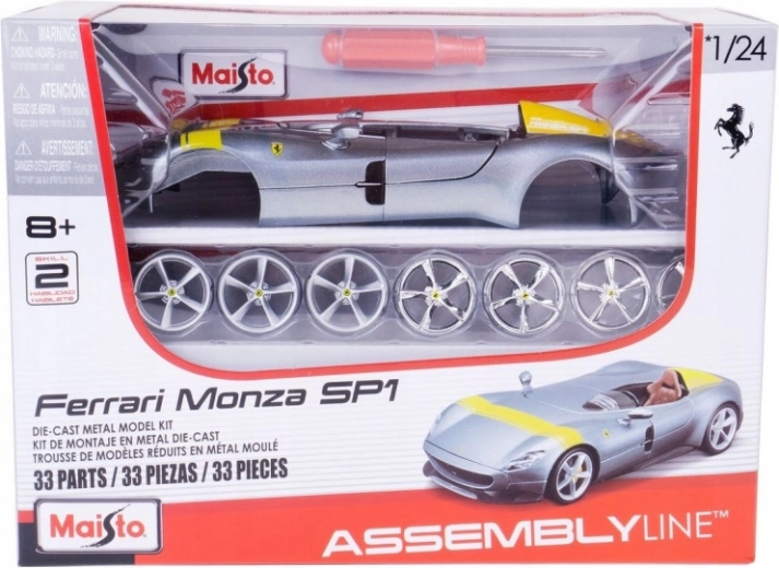 Maisto Ferrari Monza SP1 sidabrinis automobilio konstruktorius 1:24