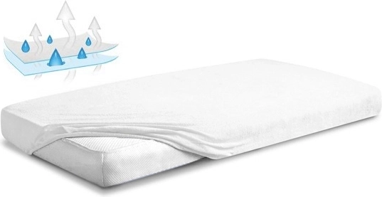 Babymatex waterproof fitted terry sheet 60 × 120 cm white