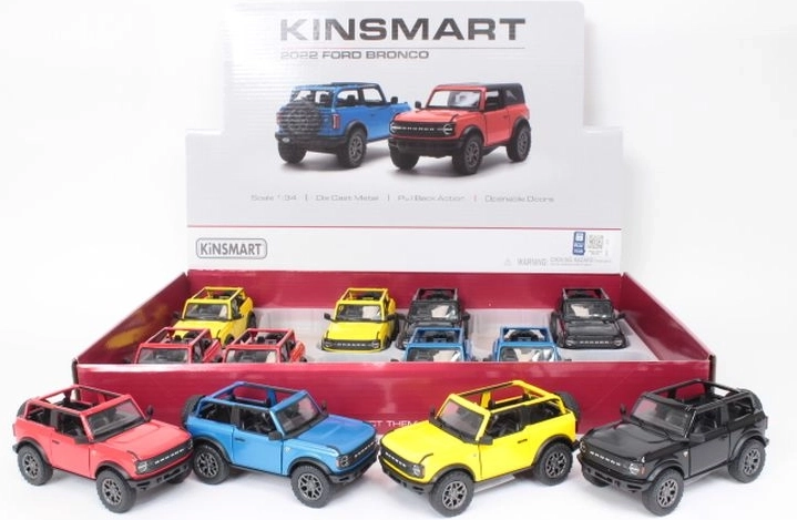 Ford Bronco open top 2022 – metalinis modelis su inerciniu (pull-back) varikliu