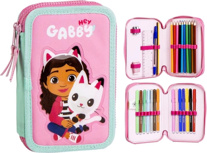 Equipped three-tier pencil case Gabby’s Dollhouse - 1 piece