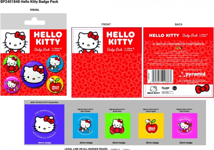 Hello Kitty ženkliukų rinkinys – 5 vnt.