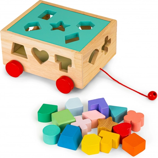 Wooden Educational Cart with Blocks for Children