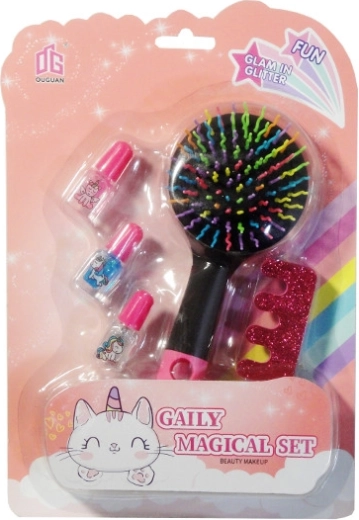 Girls' beauty set with glitter nail polishes