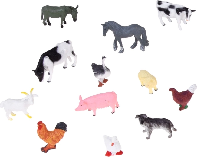 12 farm animal figures for farm scenes