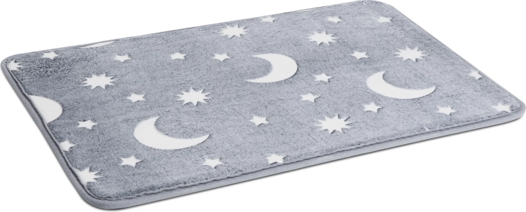 Glow-in-the-dark phosphorescent gray rug 60 × 40 cm