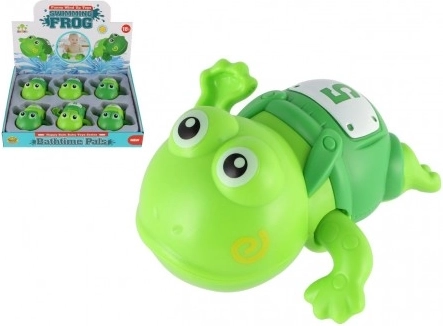 Wind-up plastic bathtub frog 10 cm