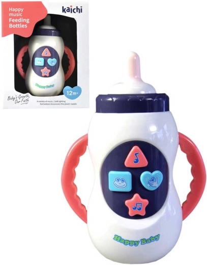 Baby bottle toy with light and sound, battery-powered - 1 piece