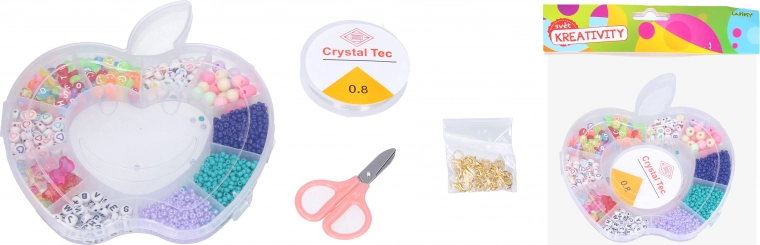 Bead Set with String and Scissors Apple
