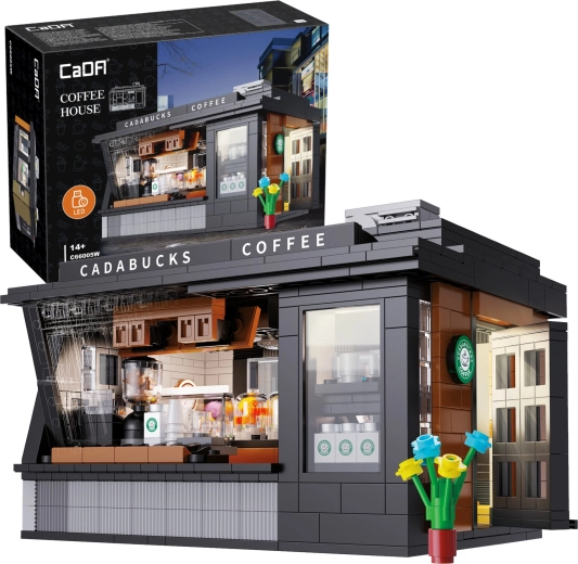 CaDA modernios kavinės „Cadabucks Coffee House“ kaladėlės, 768 detalės, LED apšvietimas