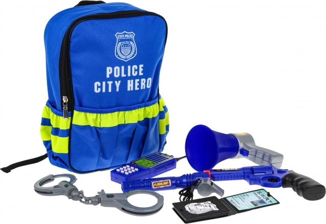 Interaktyvus policijos rinkinys vaikams 3+ su kuprine ir šviesos bei garso efektais