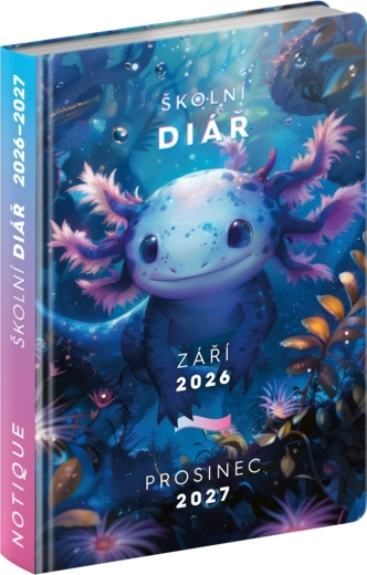 Mokyklinis dienynas Axolotl rugsėjis 2026 – gruodis 2027, 9,8 × 14,5 cm