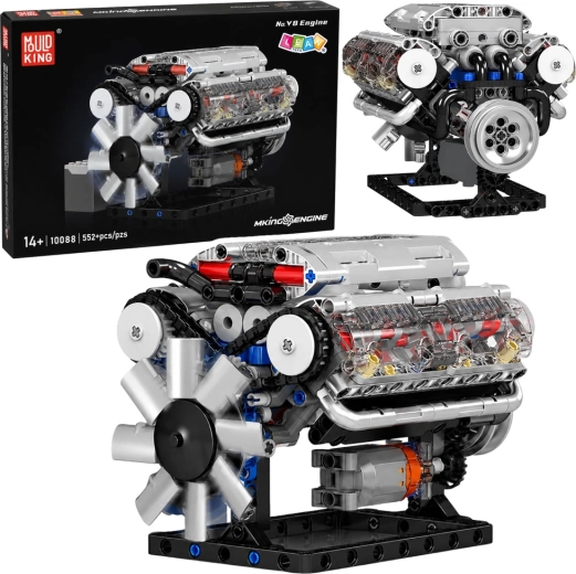 Mechaninio V8 variklio konstruktorius su judančiais stūmokliais (552 detalės)