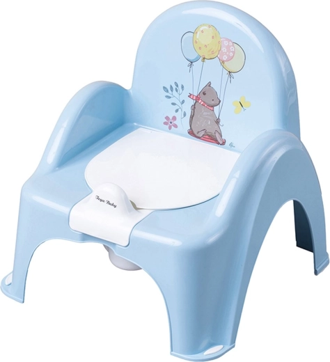 Musical children's potty with lid Bear blue
