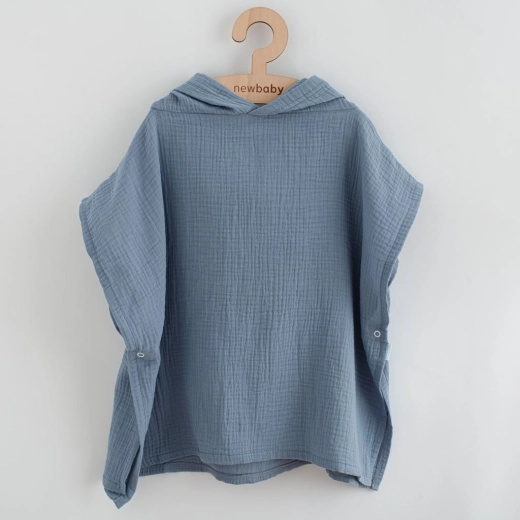 Children’s muslin poncho New Baby Feeling blue XS 35 cm