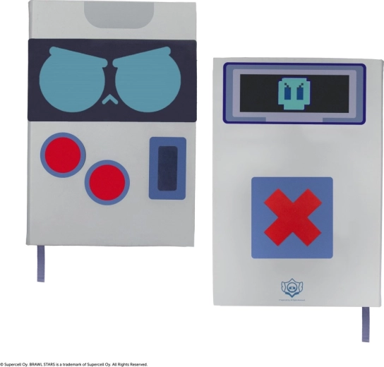 Brawl Stars kietas užrašų bloko viršelis 8‑BIT
