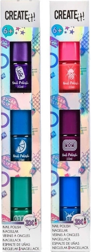 Create It! Nail Polish – set of 3 shades with holographic effect