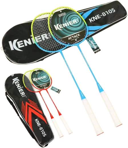 Kenier badminton set with case, 2 rackets and 5 shuttlecocks